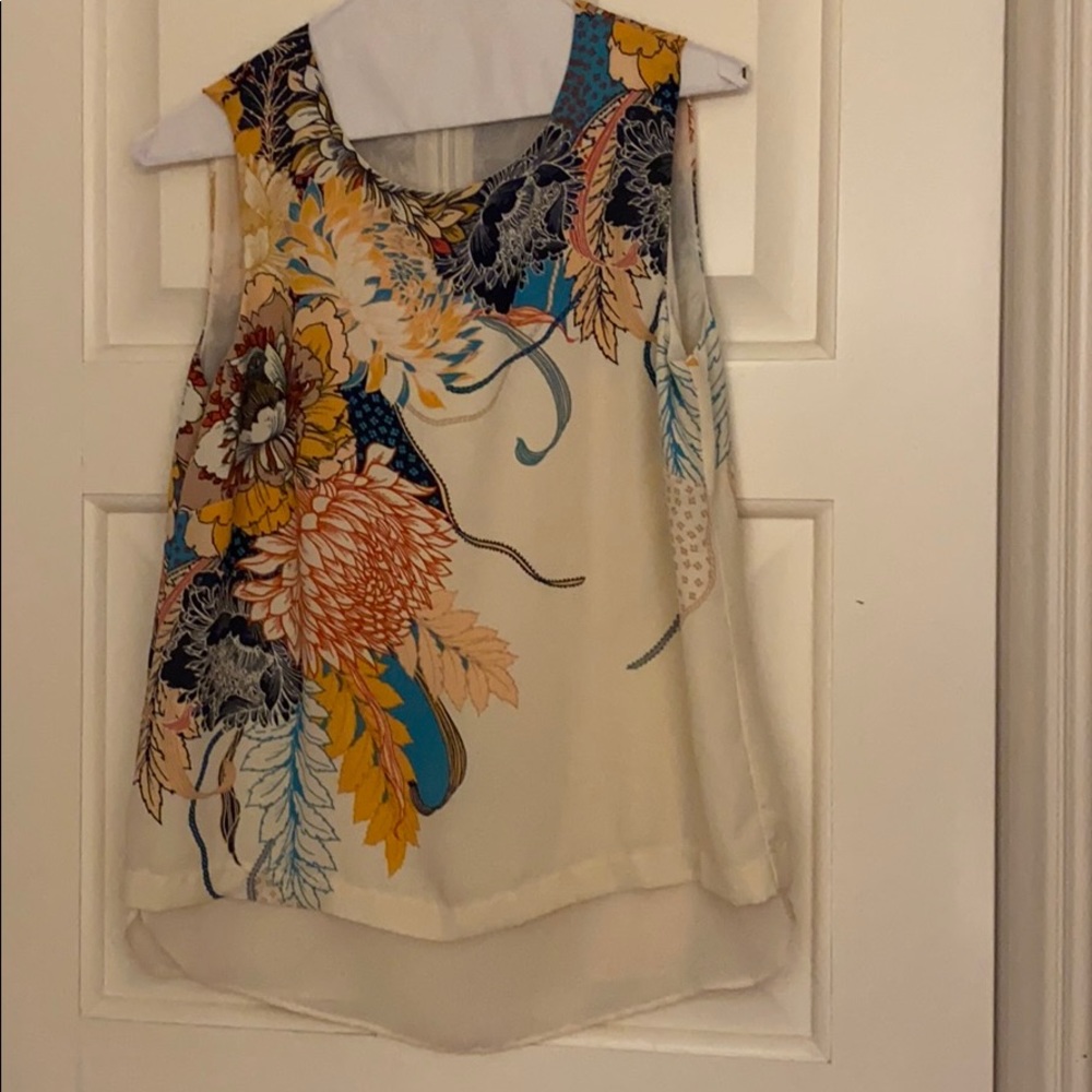 Flowered dress tank top